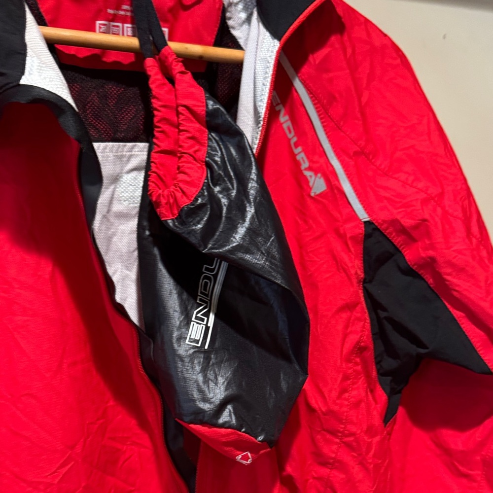 Men's Red and Black Windbreaker Jacket - Picture 3 of 4